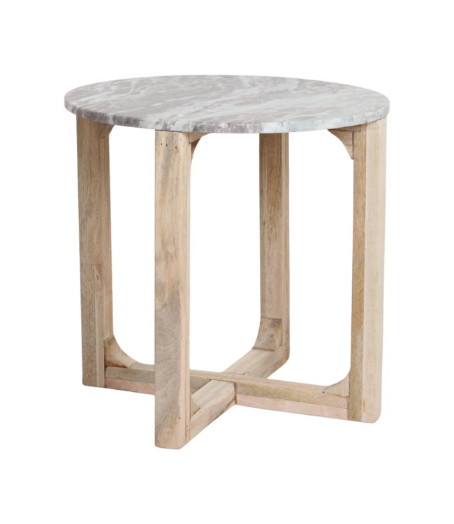 Raw Materials Amsterdam Bijzettafel | Marmer | Fancy Bruin | H50 x D50 cm