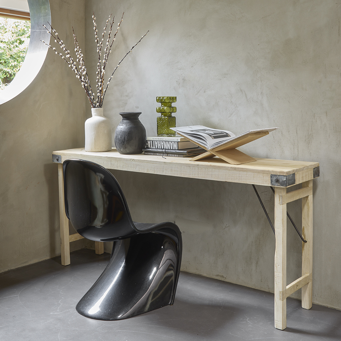 Raw Materials Amsterdam Limewash Opklapbare Wandtafel | H76 x B170 x D40 cm