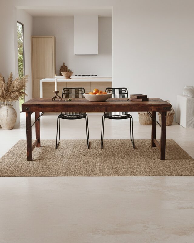 Raw Materials Amsterdam Eettafel | Opklapbaar | Bruin | H76 x B190 x D80 cm