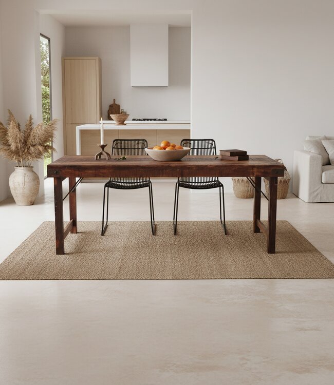 Raw Materials Amsterdam Eettafel | Opklapbaar | Bruin | H76 x B190 x D80 cm