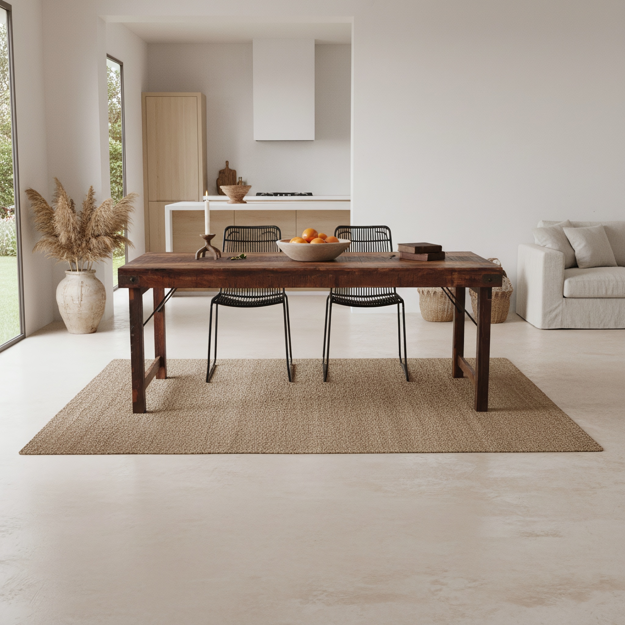 Raw Materials Amsterdam Eettafel | Opklapbaar | Bruin | H76 x B190 x D80 cm