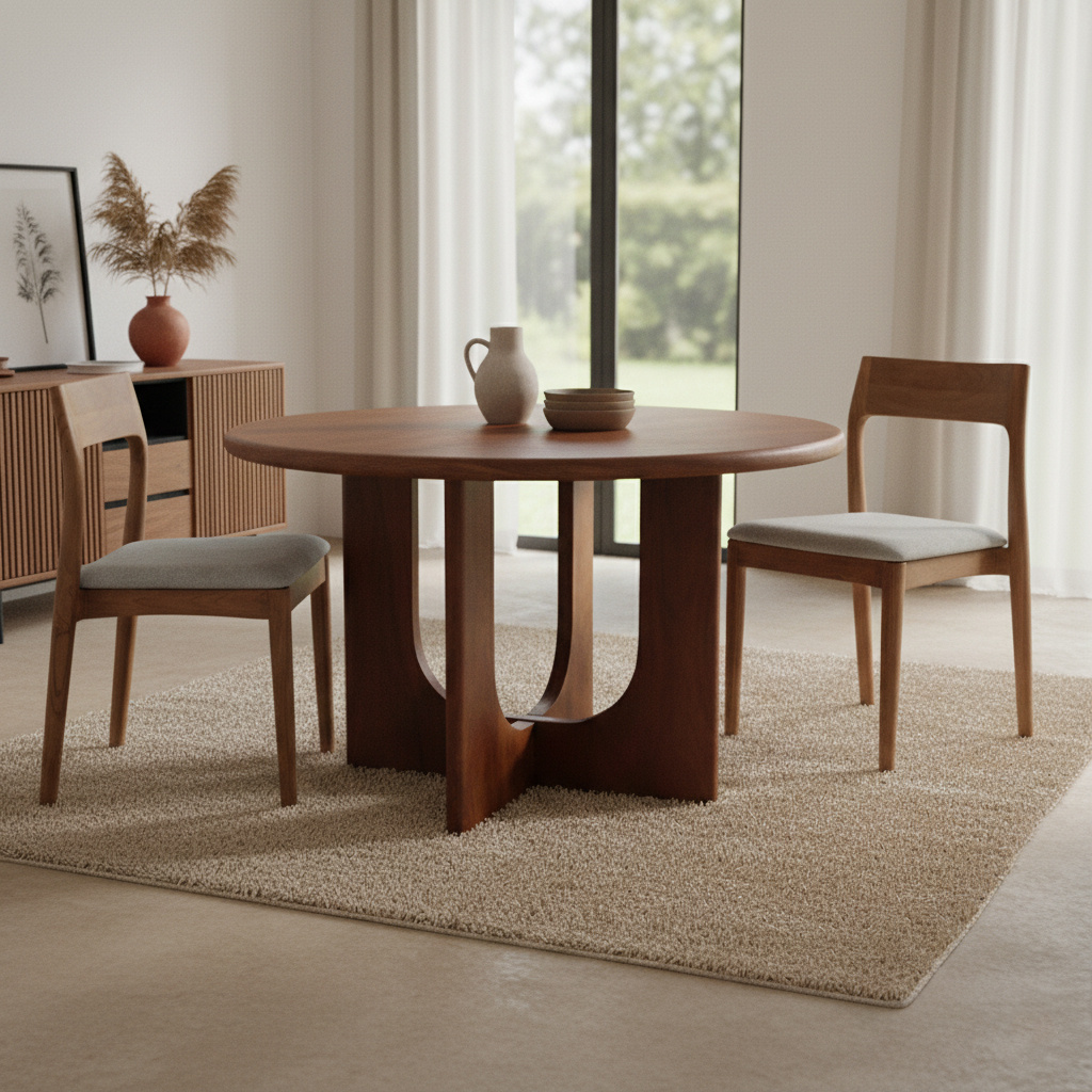 Raw Materials Amsterdam Bullnose Eettafel | Rond | Mangohout | H76 x D120 cm