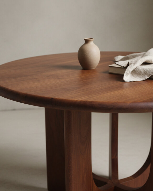 Raw Materials Amsterdam Bullnose Eettafel | Rond | Mangohout | H76 x D120 cm