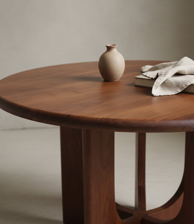 Raw Materials Amsterdam Bullnose Eettafel | Rond | Mangohout | H76 x D120 cm