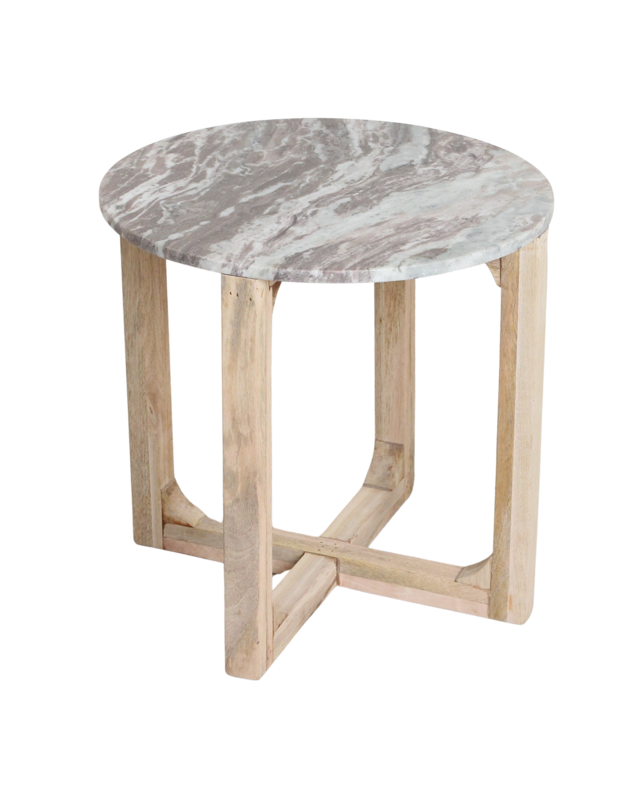 Raw Materials Amsterdam Bijzettafel | Marmer | Fancy Bruin | H50 x D50 cm