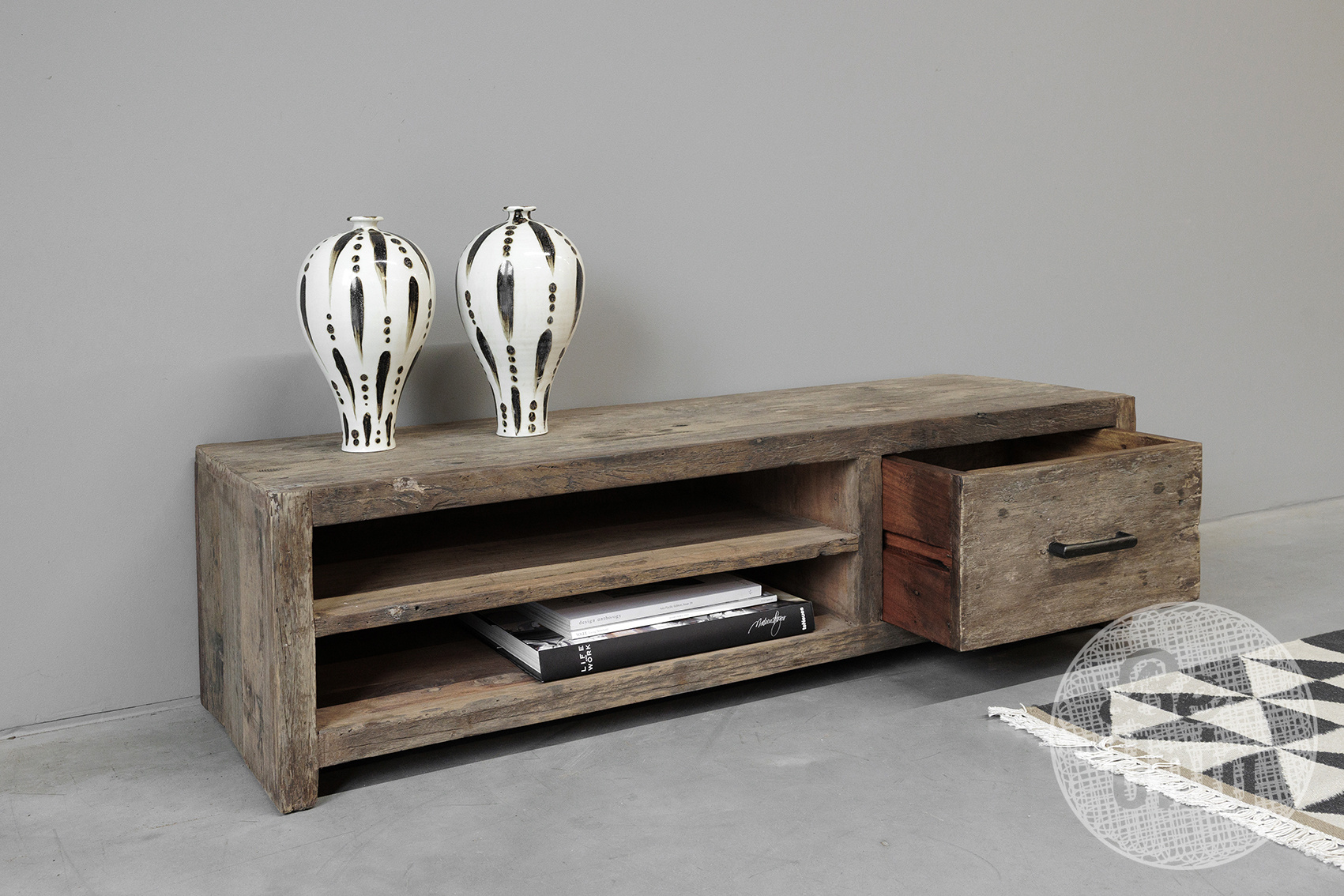 Be-Uniq Tv Meubel | 1 Lade - 2 Vakken | 004 | H34 x B120 x D40 cm