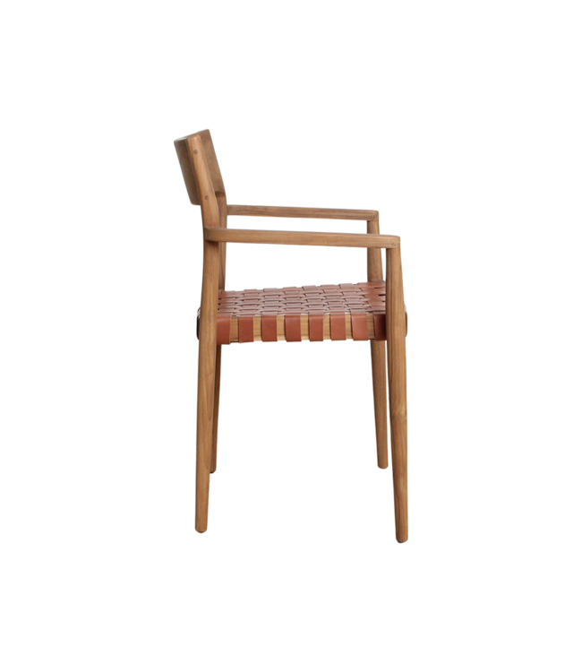 Raw Materials Amsterdam Eetkamerstoel Freya | Leer | Bruin | Set Van 2