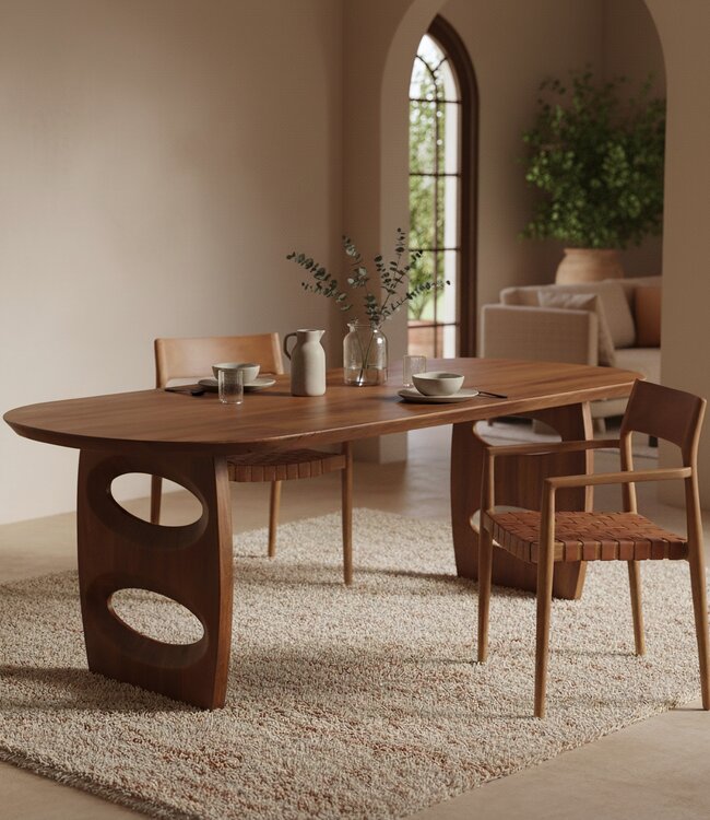 Raw Materials Amsterdam Eetkamerstoel Freya | Leer | Bruin | Set Van 2