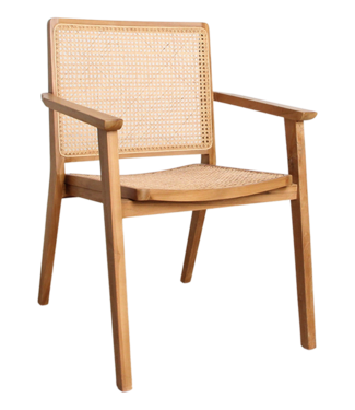 Nova teak eetkamerstoel met armleuning (set van 2)