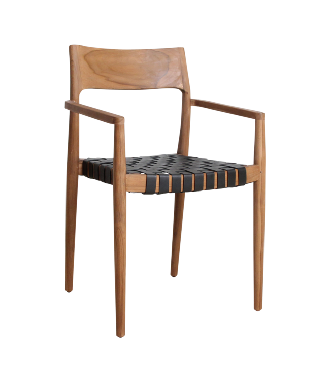 Raw Materials Amsterdam Eetkamerstoel Freya | Leer | Zwart | Set van 2