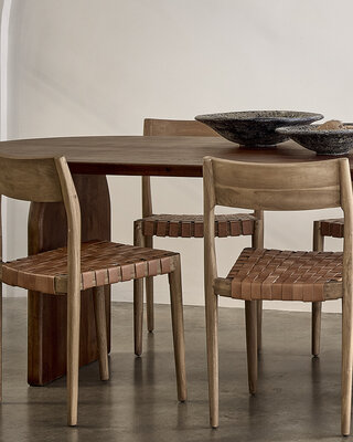 Raw Materials Amsterdam Eetkamerstoel Freya | Leer | Bruin | Set Van 2