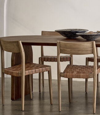 Raw Materials Amsterdam Eetkamerstoel Freya | Leer | Bruin | Set Van 2