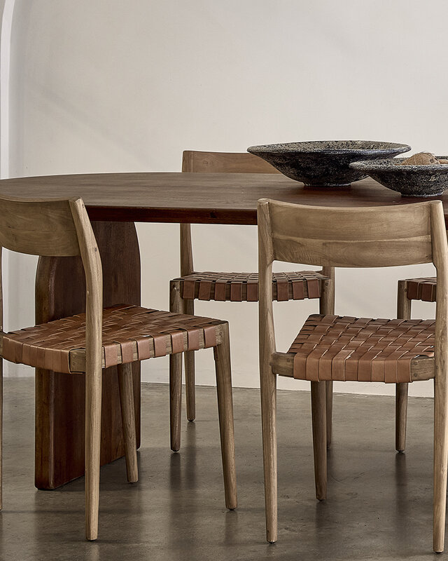 Raw Materials Amsterdam Eetkamerstoel Freya | Leer | Bruin | Set Van 2