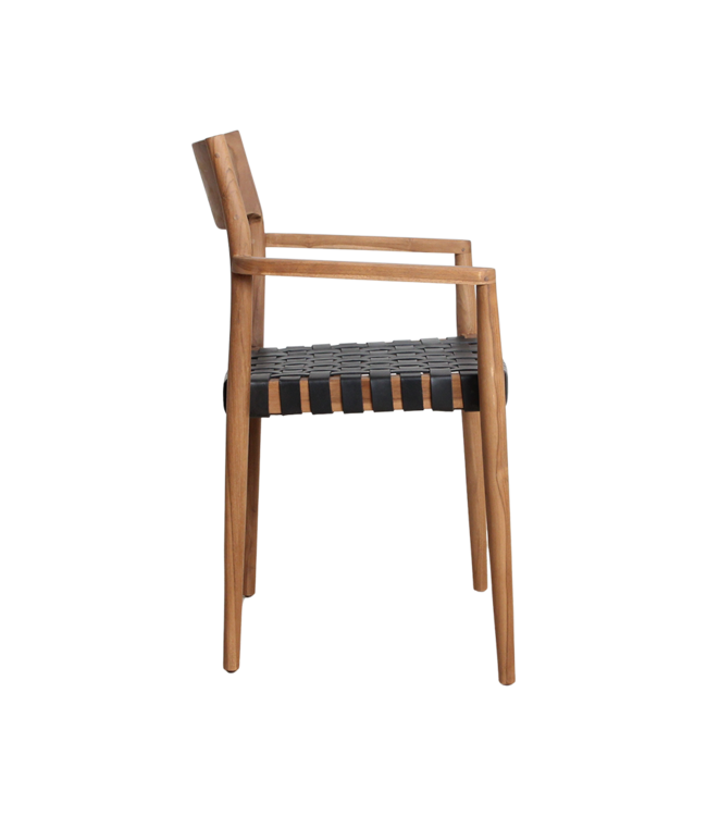 Raw Materials Amsterdam Eetkamerstoel Freya | Leer | Zwart | Set van 2