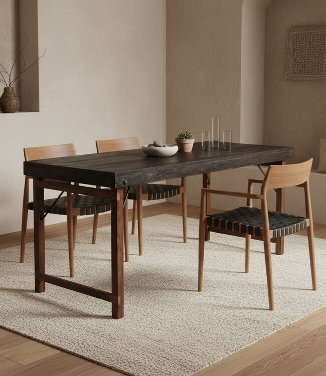 Raw Materials Amsterdam Eetkamerstoel Freya | Leer | Zwart | Set van 2