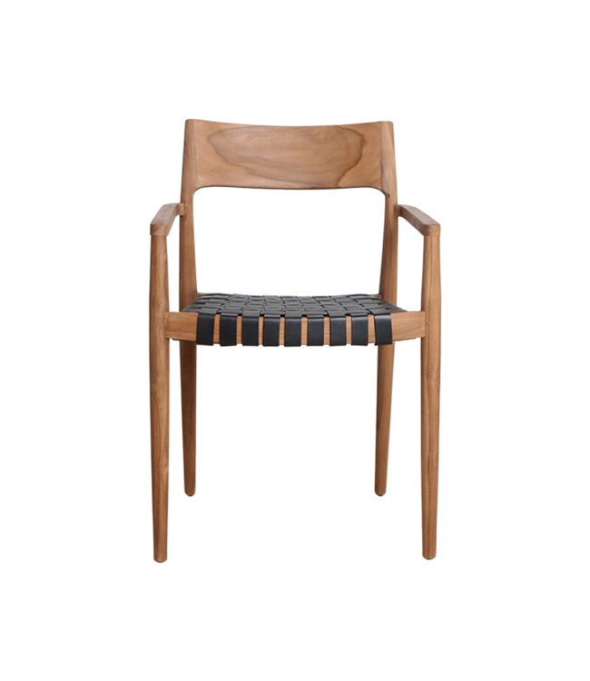 Raw Materials Amsterdam Eetkamerstoel Freya | Leer | Zwart | Set van 2