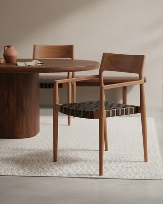 Raw Materials Amsterdam Eetkamerstoel Freya | Leer | Zwart | Set van 2