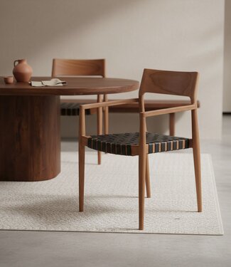 Raw Materials Amsterdam Eetkamerstoel Freya | Leer | Zwart | Set van 2