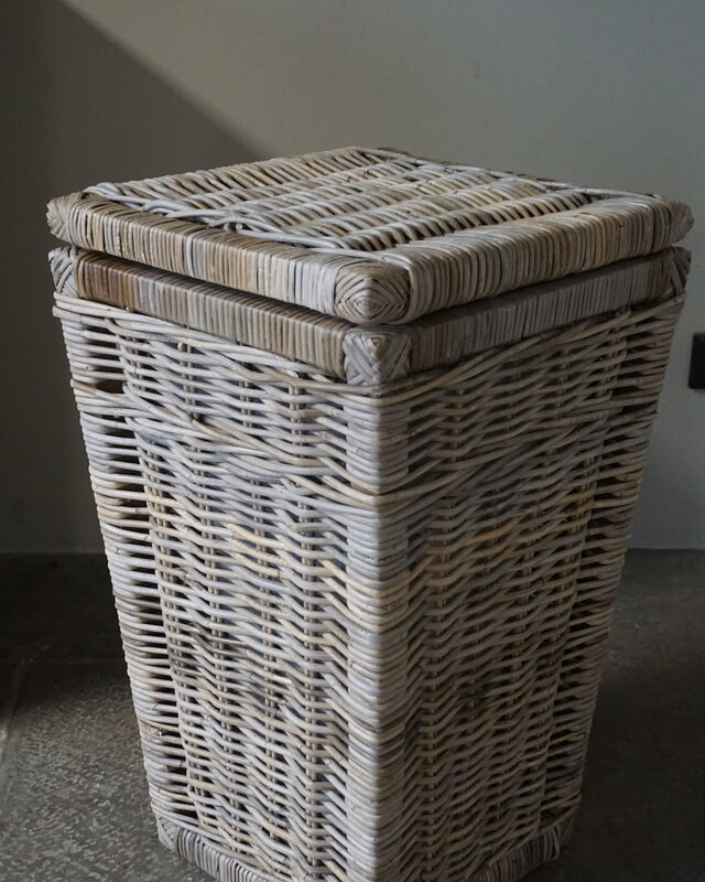 Rene Houtman Wasmand Rotan/Riet | Grijs | H66 x B40 x D40 cm