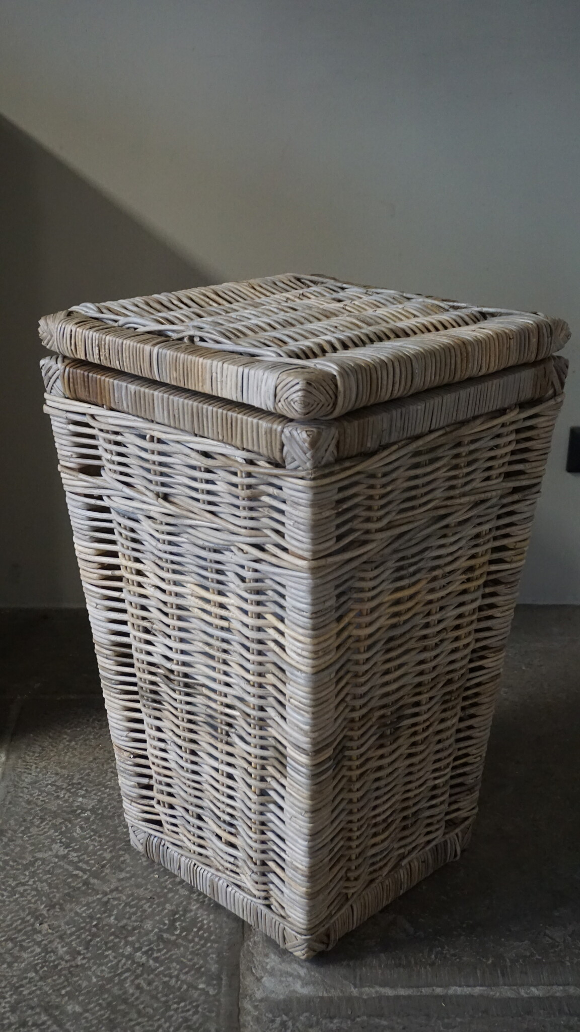 Rene Houtman Wasmand Rotan/Riet | Grijs | H66 x B40 x D40 cm