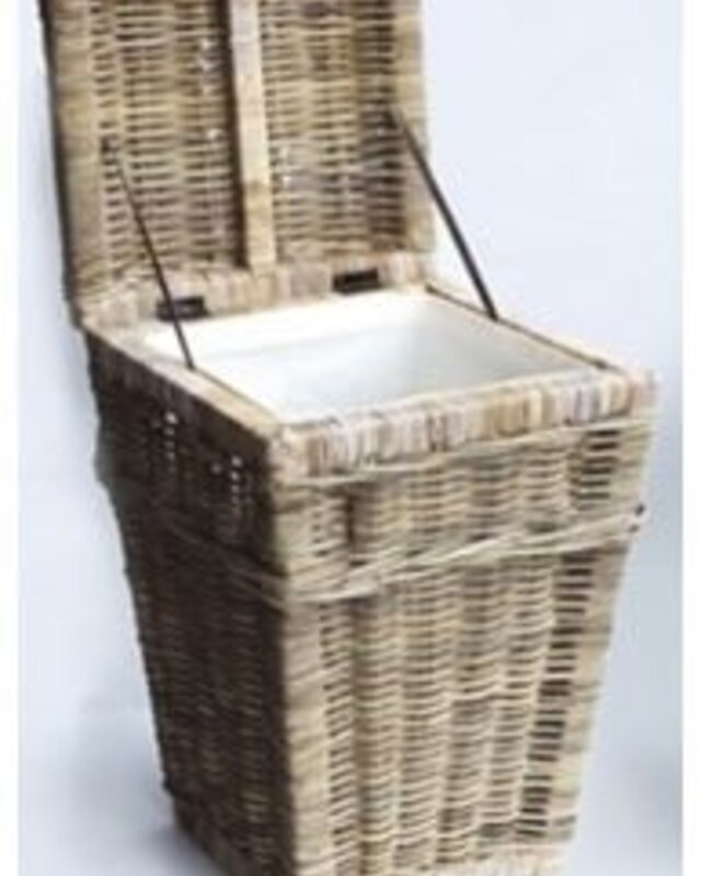 Rene Houtman Wasmand Rotan/Riet | Grijs | H66 x B40 x D40 cm