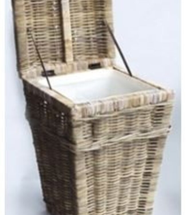 Rene Houtman Wasmand Rotan/Riet | Grijs | H66 x B40 x D40 cm