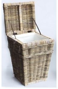 Rene Houtman Wasmand Rotan/Riet | Grijs | H66 x B40 x D40 cm