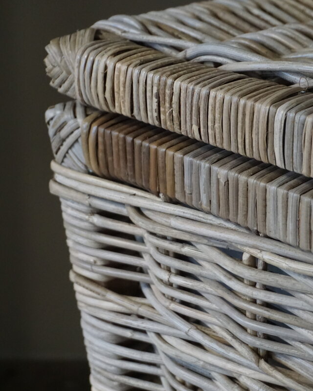 Rene Houtman Wasmand Rotan/Riet | Grijs | H66 x B40 x D40 cm