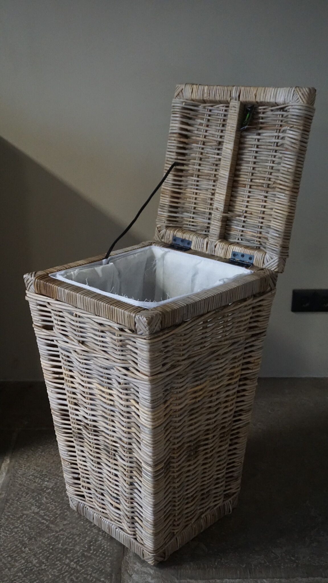 Rene Houtman Wasmand Rotan/Riet | Grijs | H66 x B40 x D40 cm