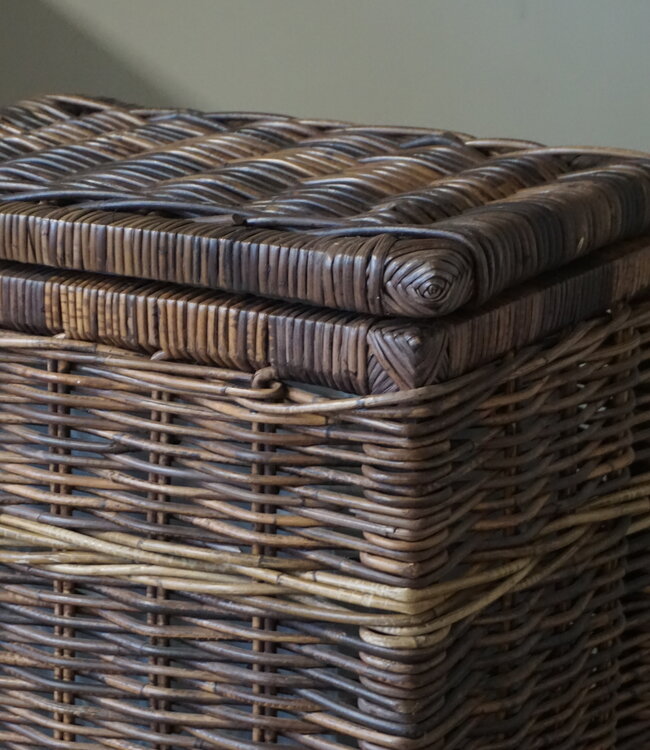 Rene Houtman Wasmand Rotan/Riet | Rechthoekig | Bruin | H70 x B50 x D35 cm