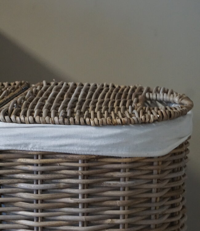 Rene Houtman Wasmand Rotan/Riet | Ovaal | H67 x B64 x D36 cm