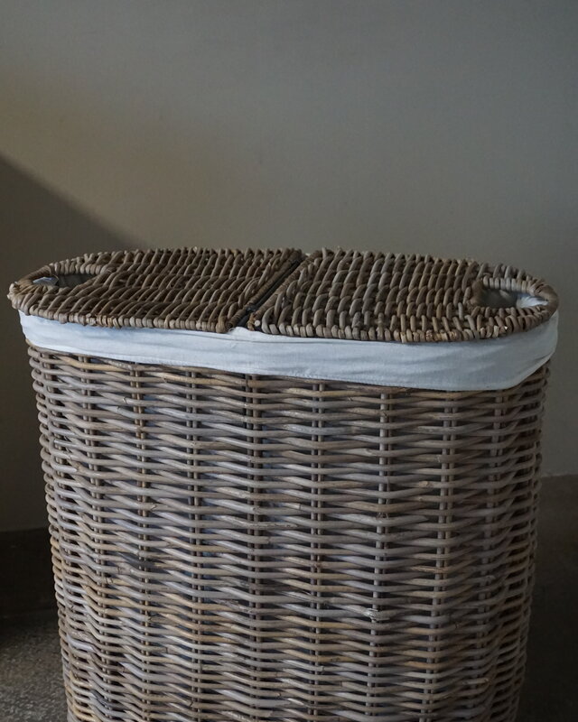Rene Houtman Wasmand Rotan/Riet | Ovaal | H67 x B64 x D36 cm