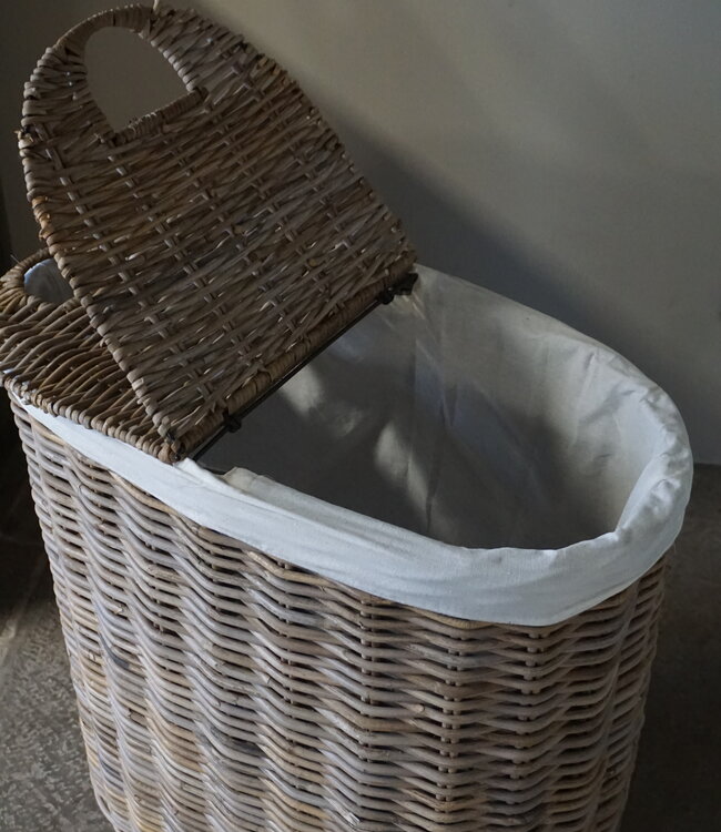 Rene Houtman Wasmand Rotan/Riet | Ovaal | H67 x B64 x D36 cm