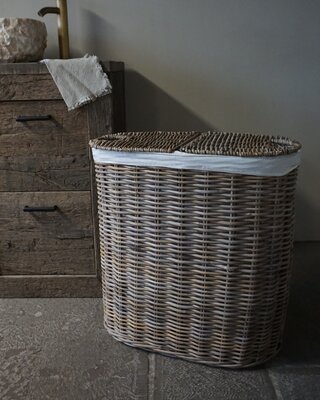 Rene Houtman Wasmand Rotan/Riet | Ovaal | H67 x B64 x D36 cm