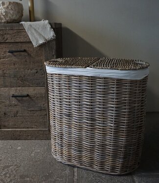 Rene Houtman Wasmand Rotan/Riet | Ovaal | H67 x B64 x D36 cm