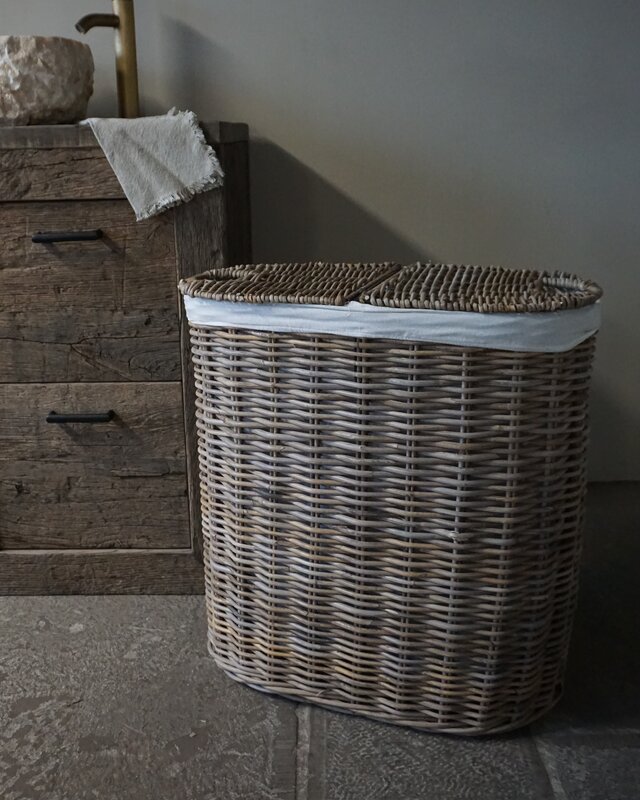 Rene Houtman Wasmand Rotan/Riet | Ovaal | H67 x B64 x D36 cm