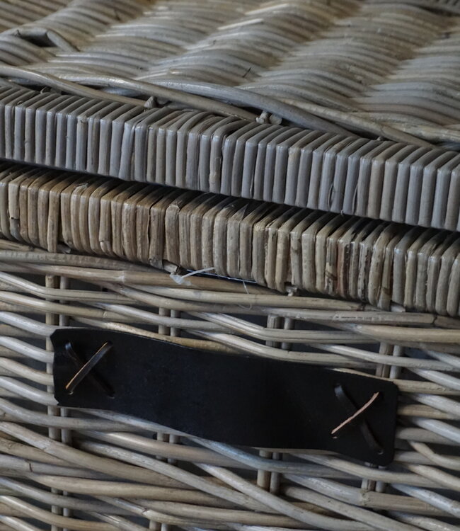 Rene Houtman Wasmand Rotan/Riet | Rechthoekig | Grijs | H68 x B50 x D34 cm