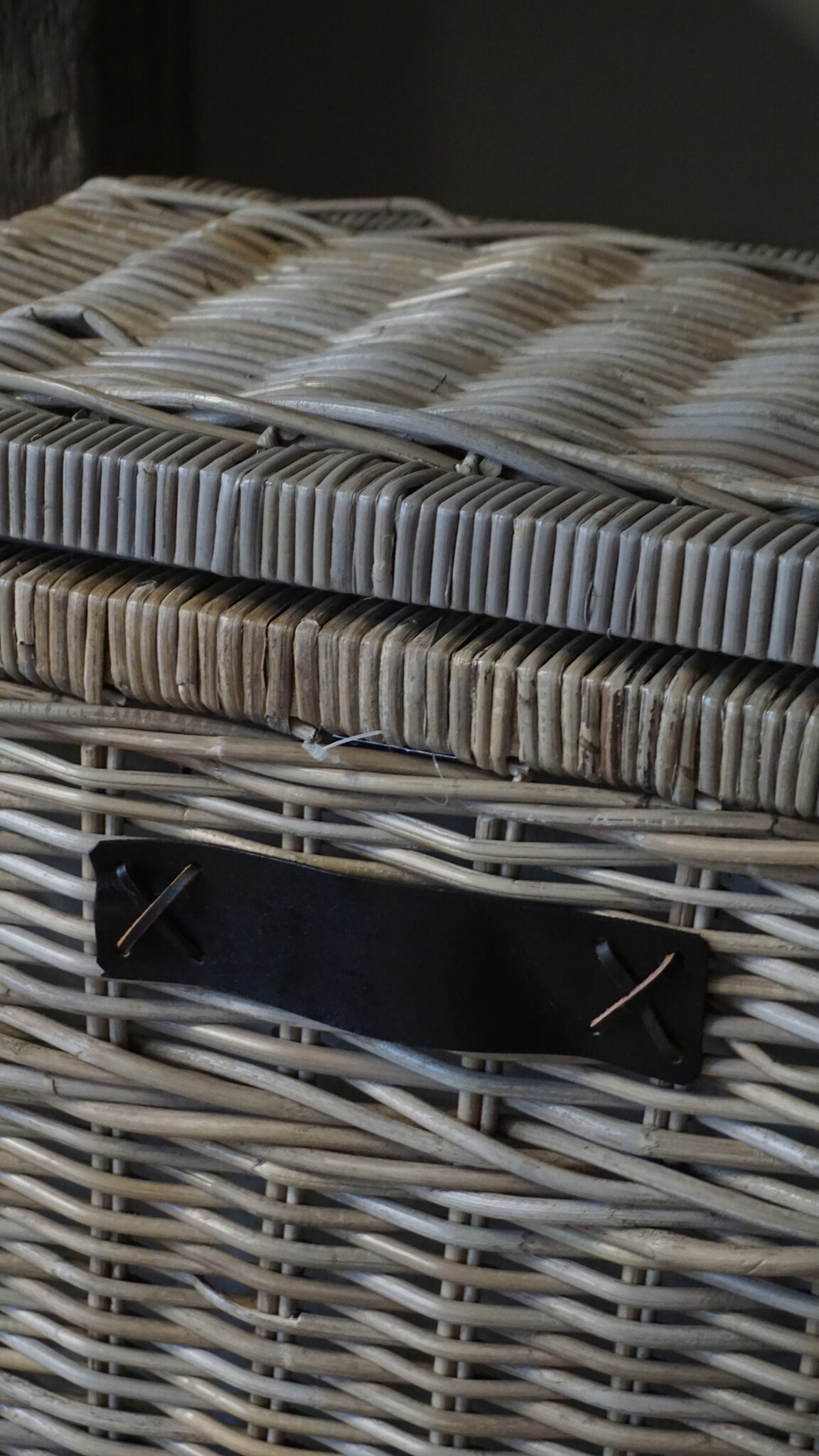 Rene Houtman Wasmand Rotan/Riet | Rechthoekig | Grijs | H68 x B50 x D34 cm