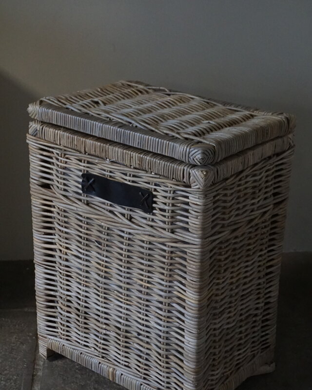 Rene Houtman Wasmand Rotan/Riet | Rechthoekig | Grijs | H68 x B50 x D34 cm