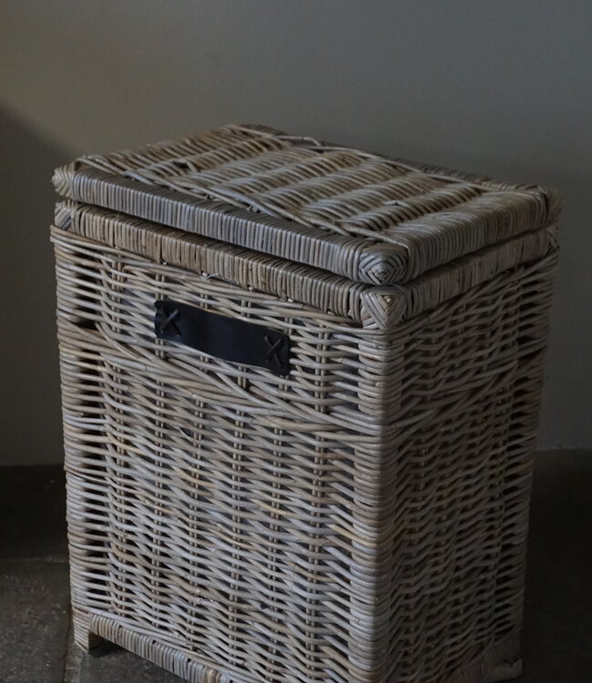 Rene Houtman Wasmand Rotan/Riet | Rechthoekig | Grijs | H68 x B50 x D34 cm