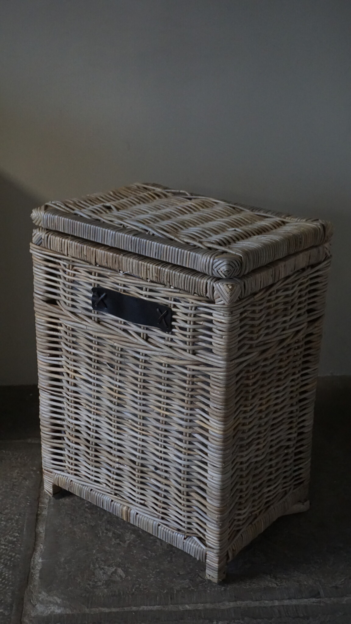 Rene Houtman Wasmand Rotan/Riet | Rechthoekig | Grijs | H68 x B50 x D34 cm