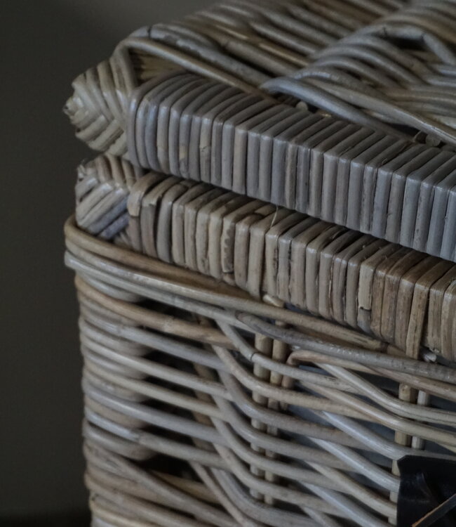 Rene Houtman Wasmand Rotan/Riet | Rechthoekig | Grijs | H68 x B50 x D34 cm