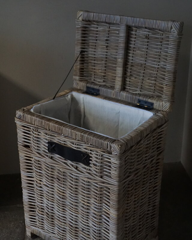 Rene Houtman Wasmand Rotan/Riet | Rechthoekig | Grijs | H68 x B50 x D34 cm