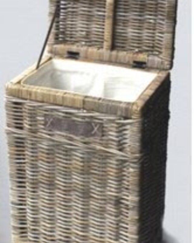 Rene Houtman Wasmand Rotan/Riet | Rechthoekig | Grijs | H68 x B50 x D34 cm