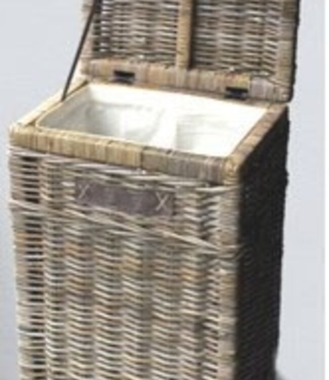 Rene Houtman Wasmand Rotan/Riet | Rechthoekig | Grijs | H68 x B50 x D34 cm