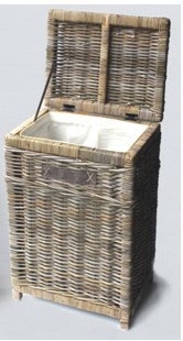 Rene Houtman Wasmand Rotan/Riet | Rechthoekig | Grijs | H68 x B50 x D34 cm