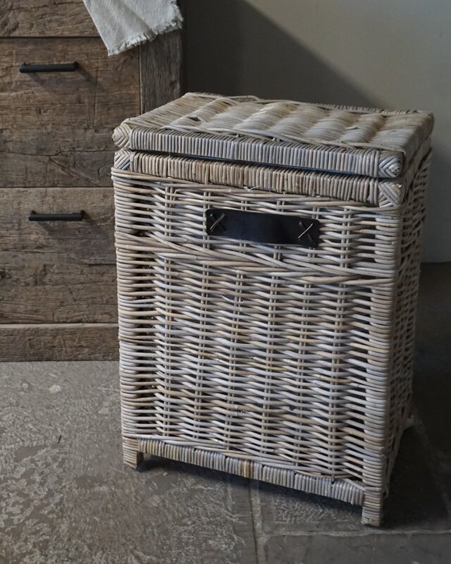 Rene Houtman Wasmand Rotan/Riet | Rechthoekig | Grijs | H68 x B50 x D34 cm