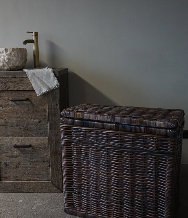 Rene Houtman Wasmand Rotan/Riet | Dubbel | Bruin | H68 x B68 x D33 cm