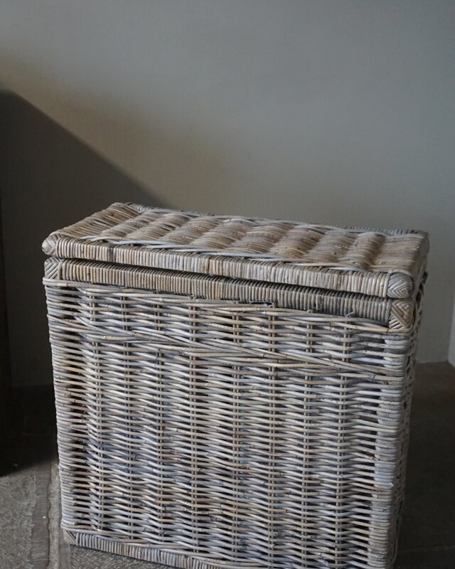 Rene Houtman Wasmand Rotan/Riet | Dubbel | Grijs | H68 x B68 x D33 cm