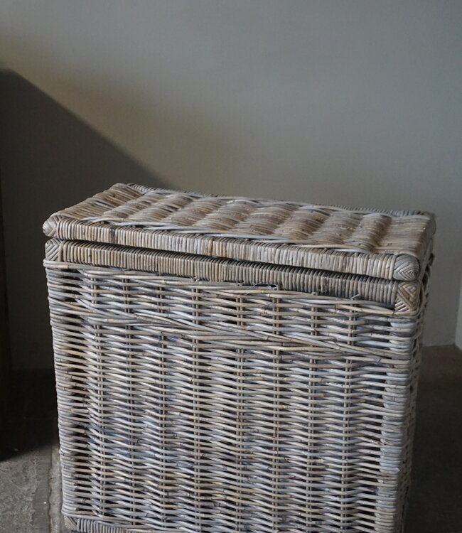 Rene Houtman Wasmand Rotan/Riet | Dubbel | Grijs | H68 x B68 x D33 cm